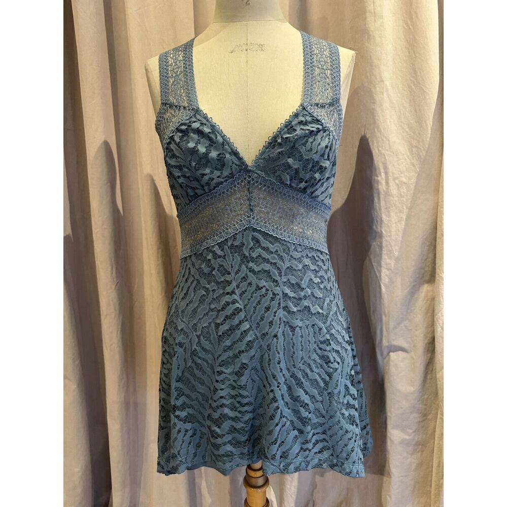Vintage Ann Ferriday Lace Halter Mini Dress Tunic M/L New W/ Tags
